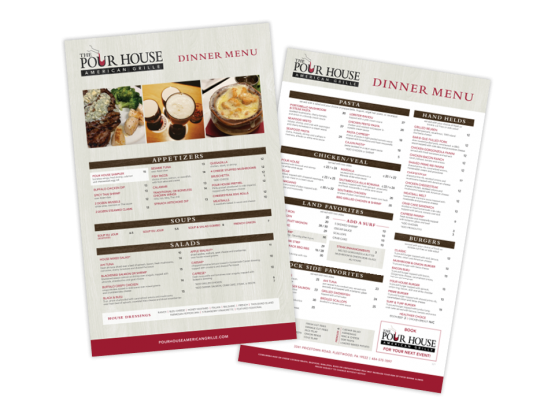 Pour House Menu