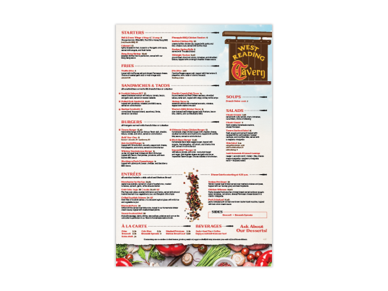 West Reading Tavern Menu