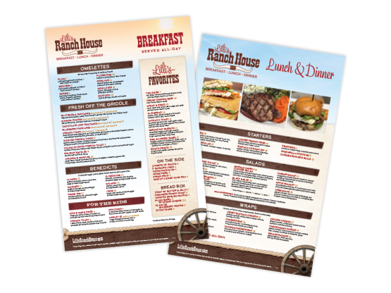 Lilli’s Ranchhouse Menus